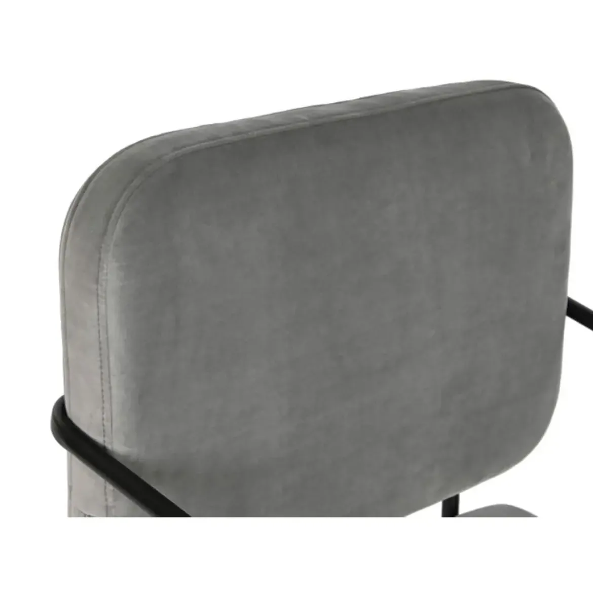 Butaca con Tapizado de Poliéster Color Gris y Patas de Metal MB-206616