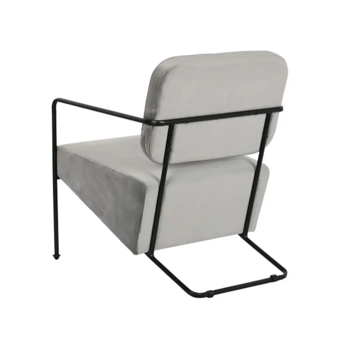 Butaca con Tapizado de Poliéster Color Gris y Patas de Metal MB-206616