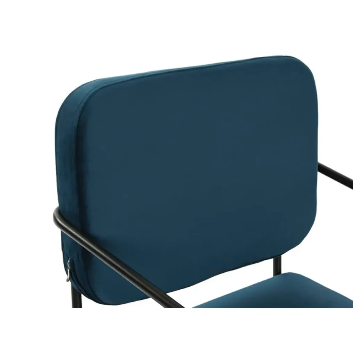 Butaca con Tapizado de Poliéster Color Azul y Patas de Metal MB-206617