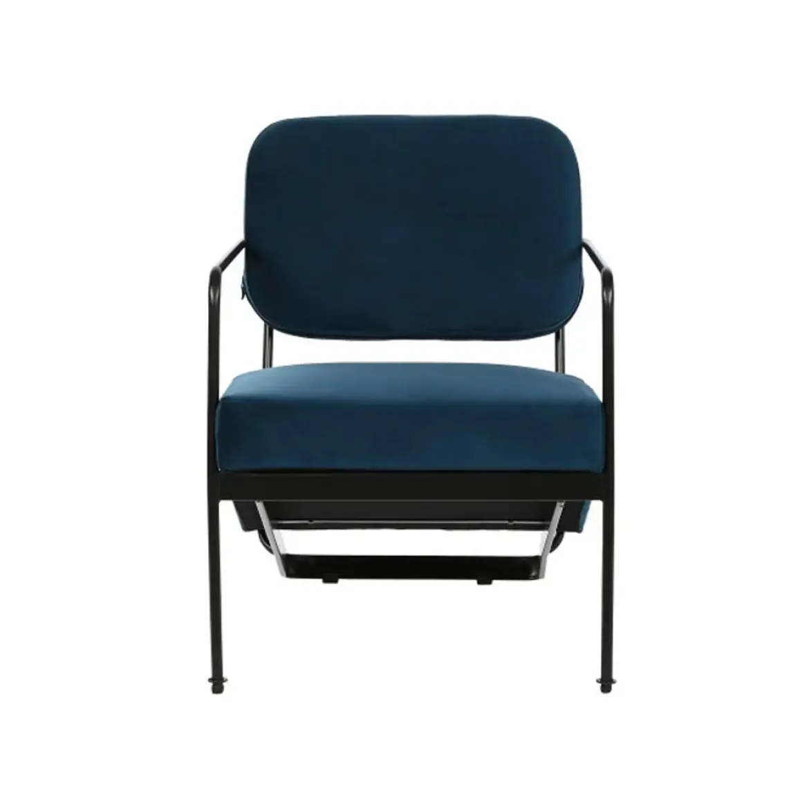 Butaca con Tapizado de Poliéster Color Azul y Patas de Metal MB-206617