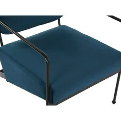 Butaca con Tapizado de Poliéster Color Azul y Patas de Metal MB-206617