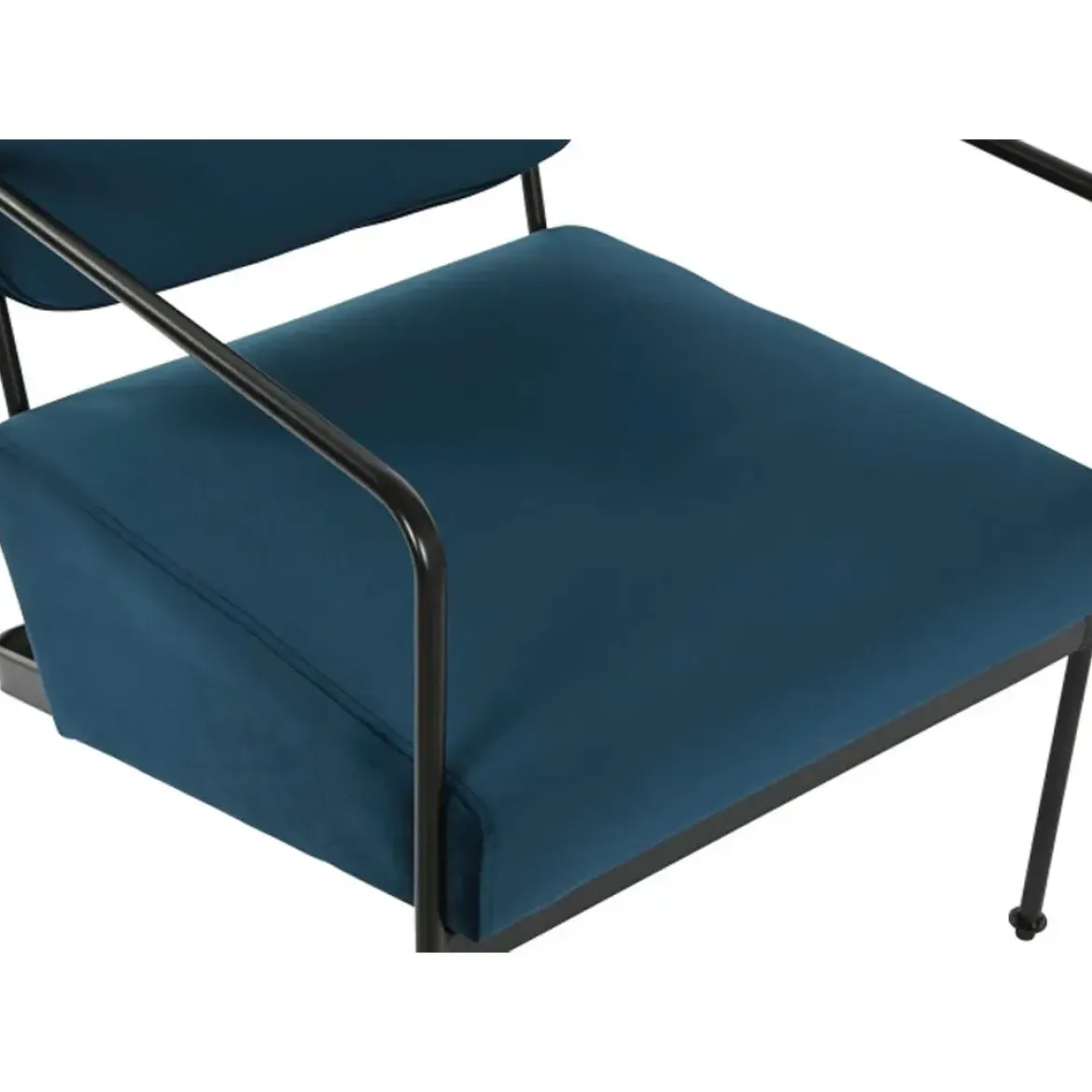 Butaca con Tapizado de Poliéster Color Azul y Patas de Metal MB-206617