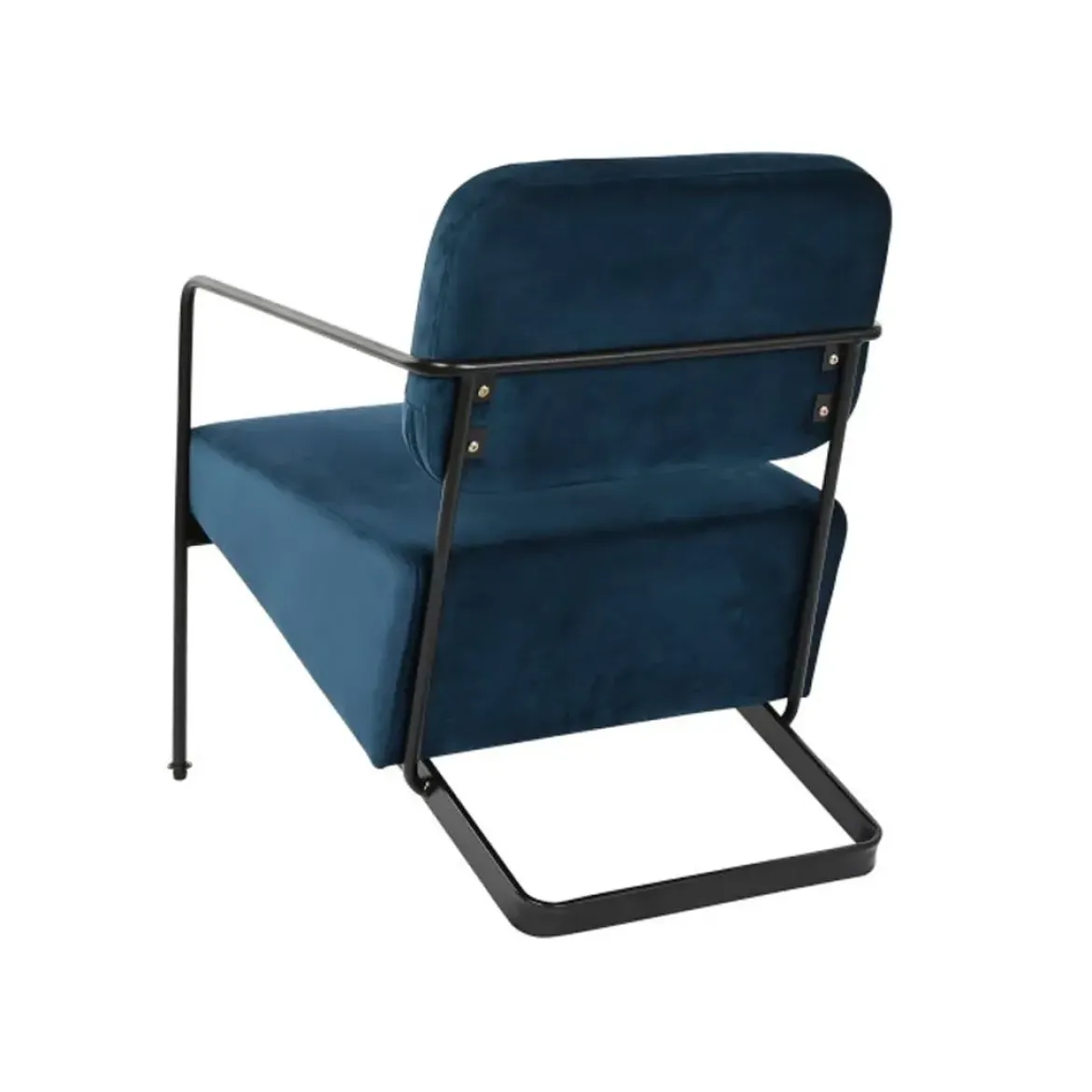 Butaca con Tapizado de Poliéster Color Azul y Patas de Metal MB-206617