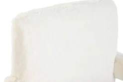 Butaca de Madera Tapizada en Pelo Blanco MB-220500