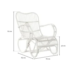 Butaca de ratán en blanco MB 175016