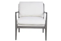 Butaca de Salón de Madera de Haya Tapizada en Bouclé Blanco MB-227188
