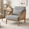 Butaca de Salón en Madera de Hevea y Ratán Gris MB-227840