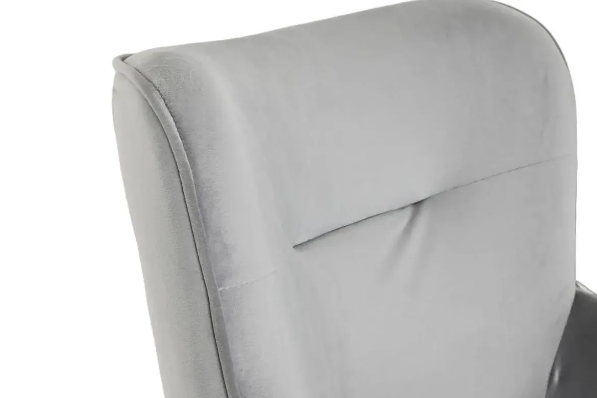 Butaca de Terciopelo Gris con Estructura Metálica MB-206618