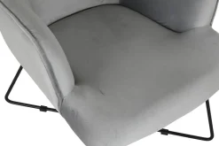 Butaca de Terciopelo Gris con Estructura Metálica MB-206618
