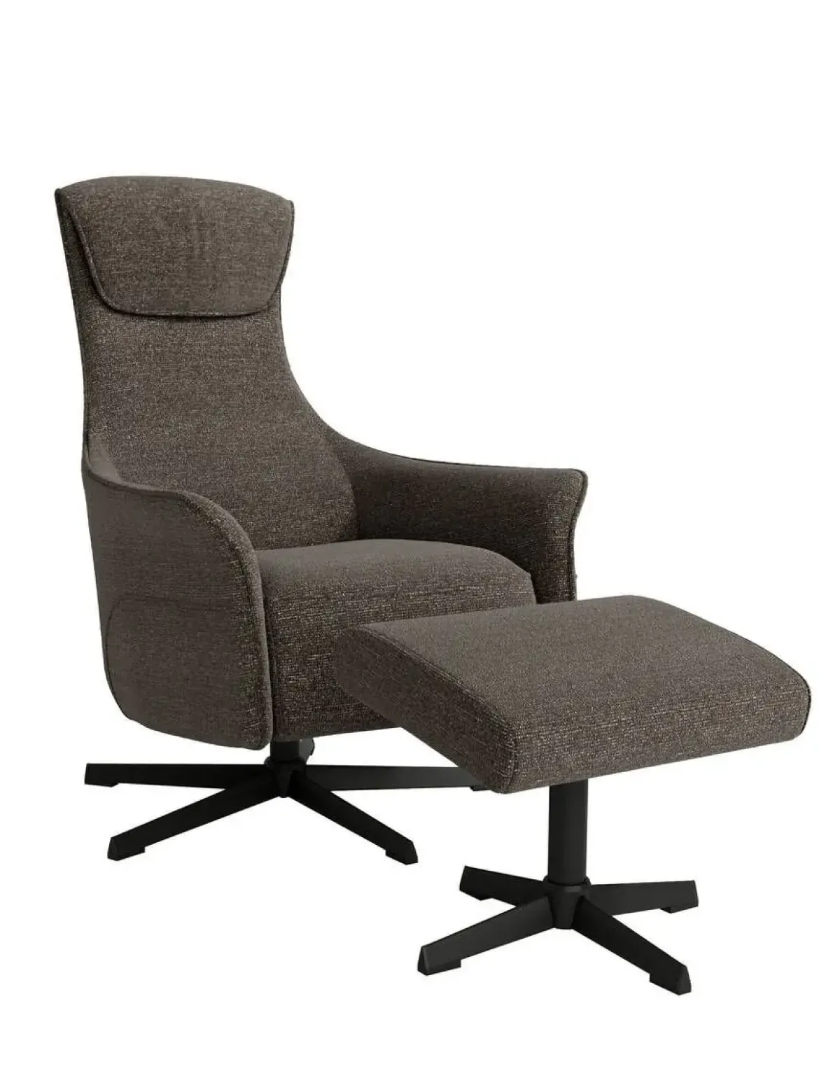 Butaca Giratoria Relax Manual Tapizada con Ottoman a juego KIARA