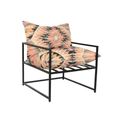 Butaca Kilim Multicolor y Metal Negro MB-206222