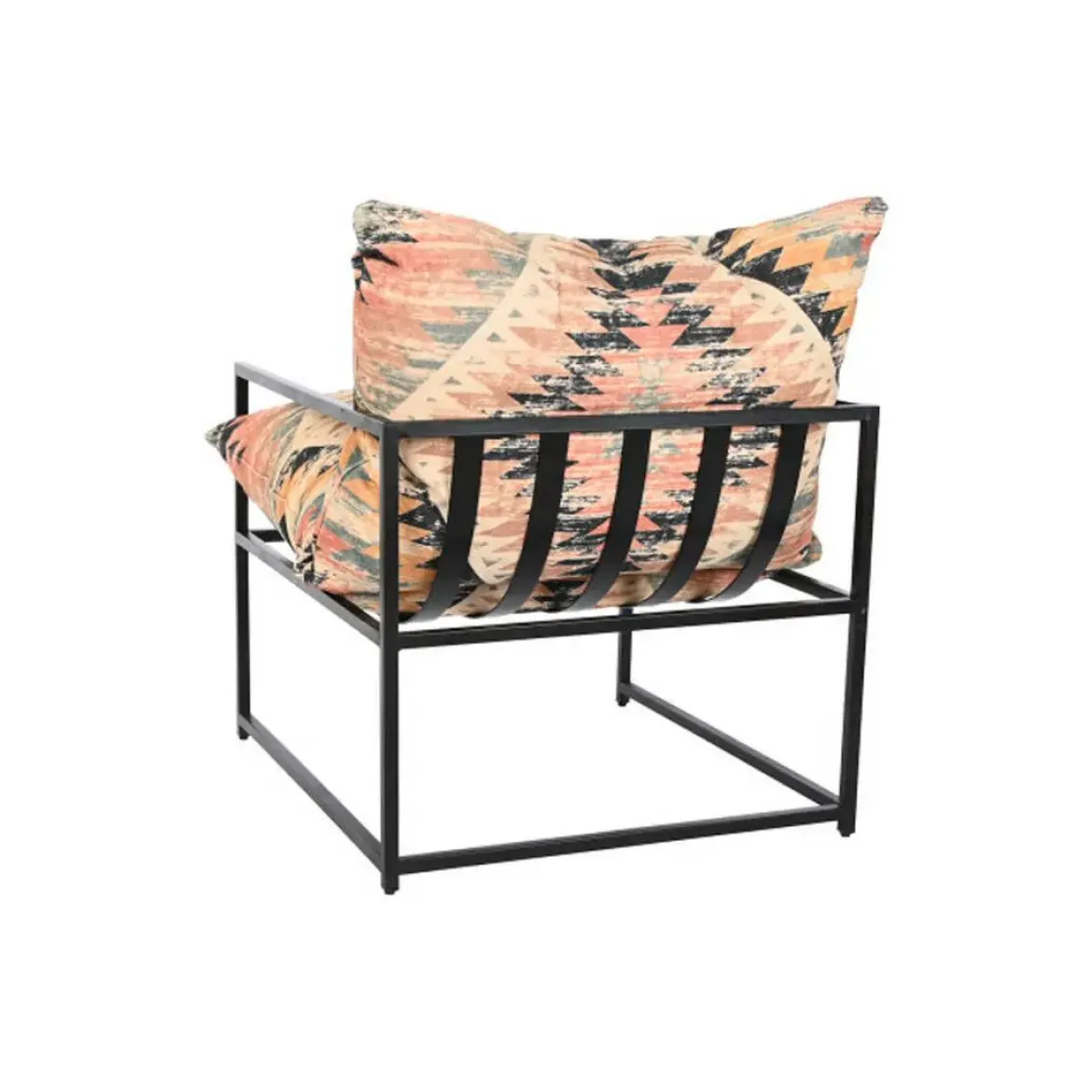 Butaca Kilim Multicolor y Metal Negro MB-206222