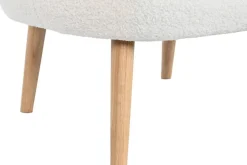 Butaca Tapizada Borreguito Blanco con Patas de Madera MB-206613