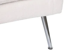 Butaca Tapizada en Poliéster Blanco con Patas Cromadas MB-210589