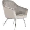Butaca Tapizada en Velvet Gris con Patas Metálicas MB-218841