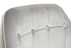 Butaca Tapizada en Velvet Gris con Patas Metálicas MB-218841
