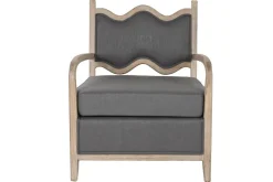 Butaca Tapizada Gris Oscuro con Estructura de Abeto MB-203398