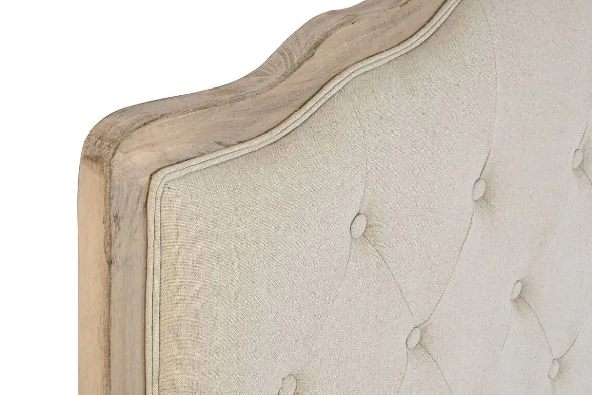 Cabecero Tapizado Beige Estructura de Roble MB-203414