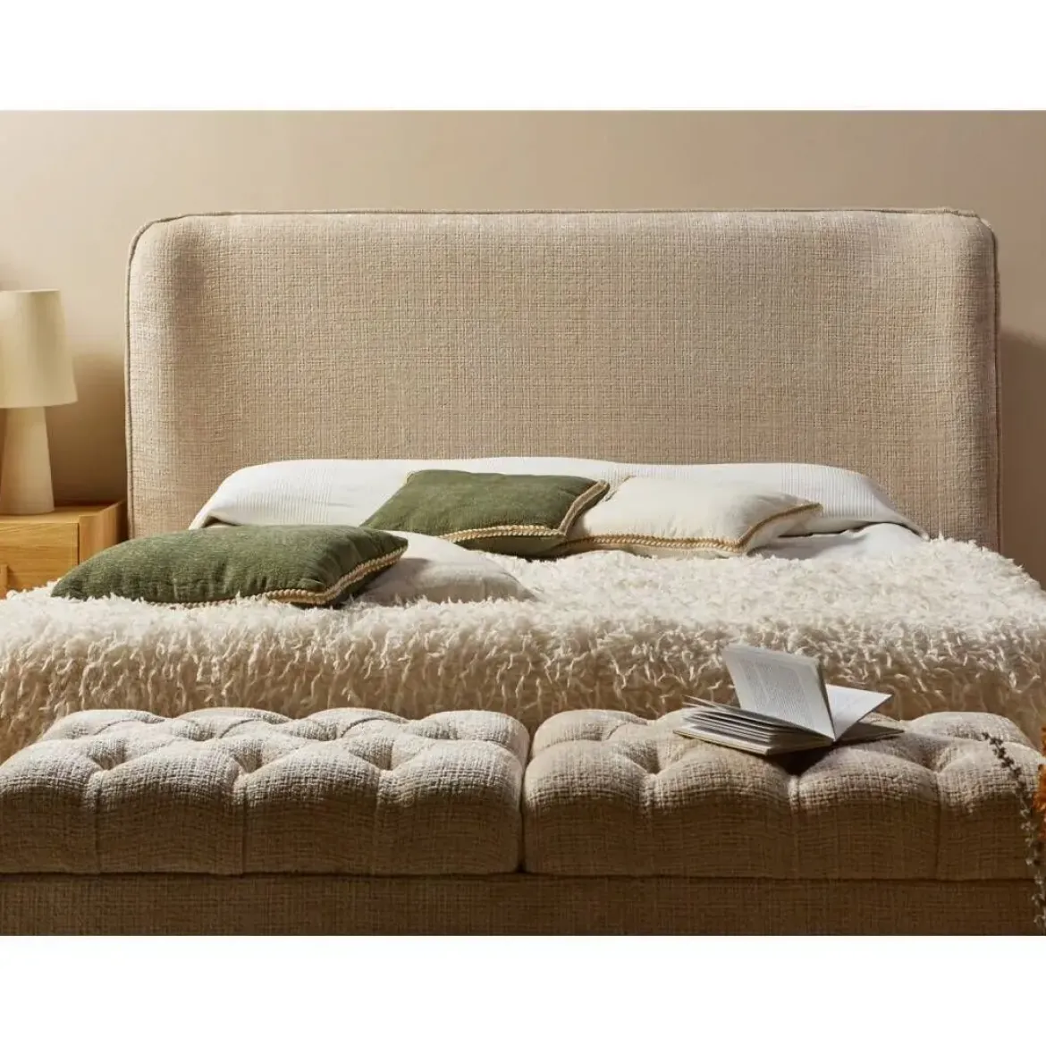 Cabezal de Cama Tapizado Beige 199x98 cm T.DUX 33-261