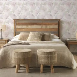 Cabezal de Madera Maciza de Mango 145 cm Gris GABAR 10711