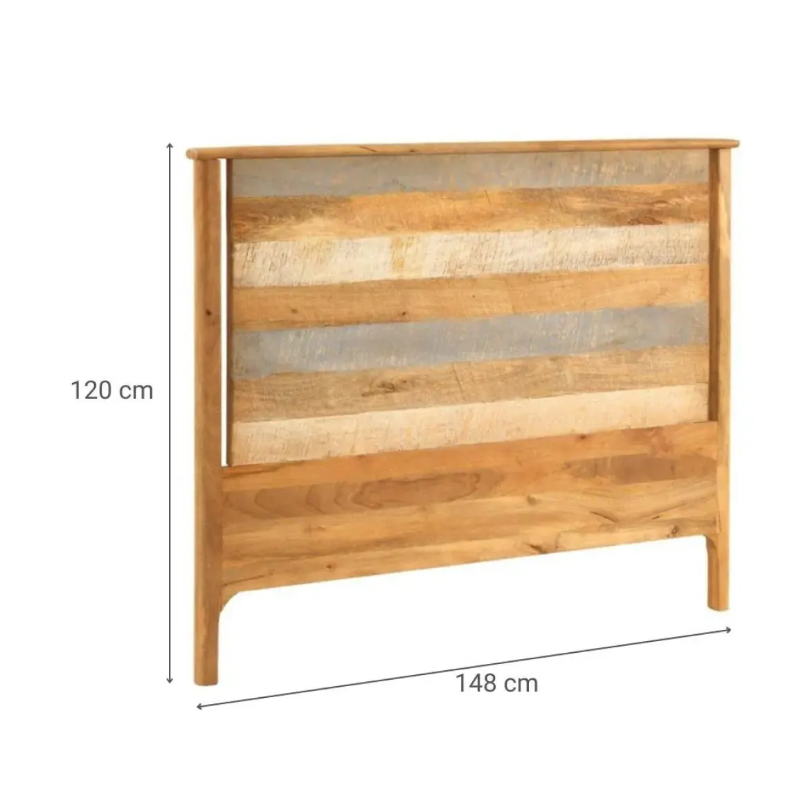 Cabezal de Madera Maciza de Mango 145 cm Gris GABAR 10711