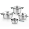 Cacerola Master 26 cm Acero Inoxidable con Tapa de Vidrio BRA A450356