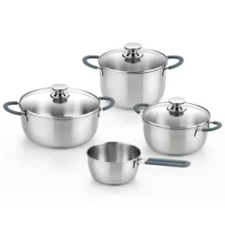 Cacerola Master 26 cm Acero Inoxidable con Tapa de Vidrio BRA A450356