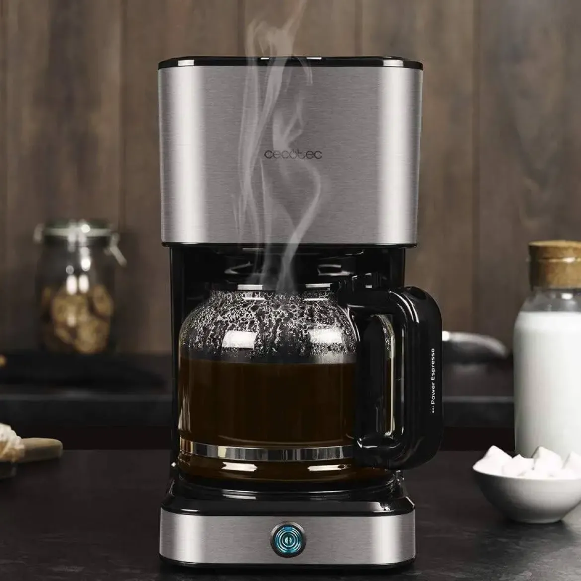 Cafetera de Goteo con Jarra de Vidrio y Acero COFFEE 66 HEAT CECOTEC 1554