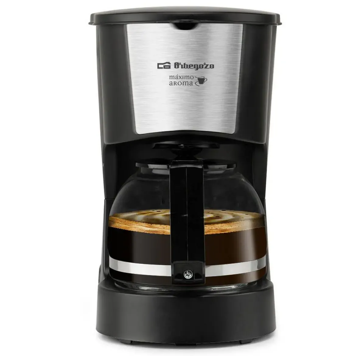 Cafetera de Goteo 6 Tazas Acero Inoxidable Negra ORBEGOZO CG4206