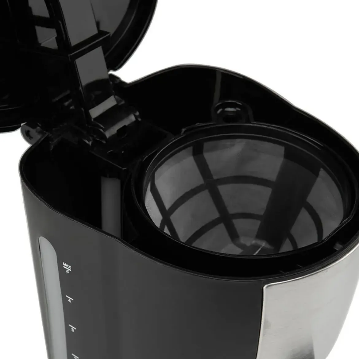 Cafetera de Goteo 6 Tazas Acero Inoxidable Negra ORBEGOZO CG4206