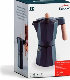 Cafetera Italiana Lacor Trento 9 Tazas Negra 62048