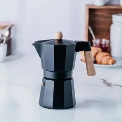 Cafetera Italiana Lacor Trento 9 Tazas Negra 62048