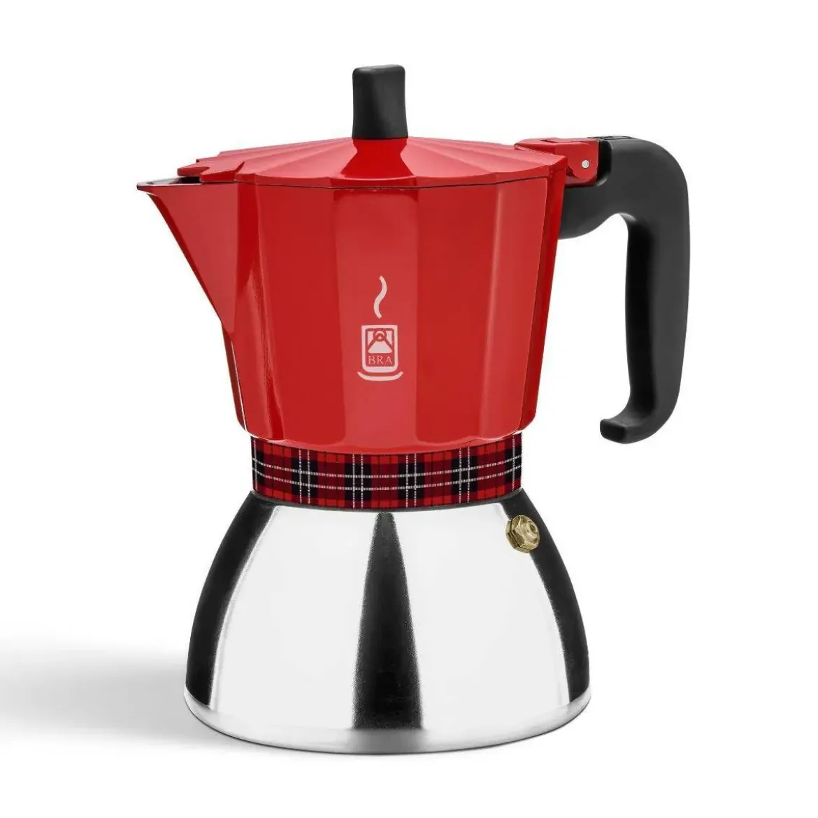 Cafetera Italiana 9 Tazas Inducción Roja BRA DELUXE A170619
