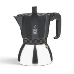 Cafetera Italiana 12 Tazas Inducción Negra BRA DELUXE A170630