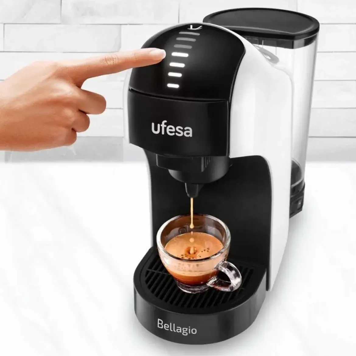 Cafetera Multicápsulas Ufesa BELLAGIO 1400W 15 Bares 3 en 1