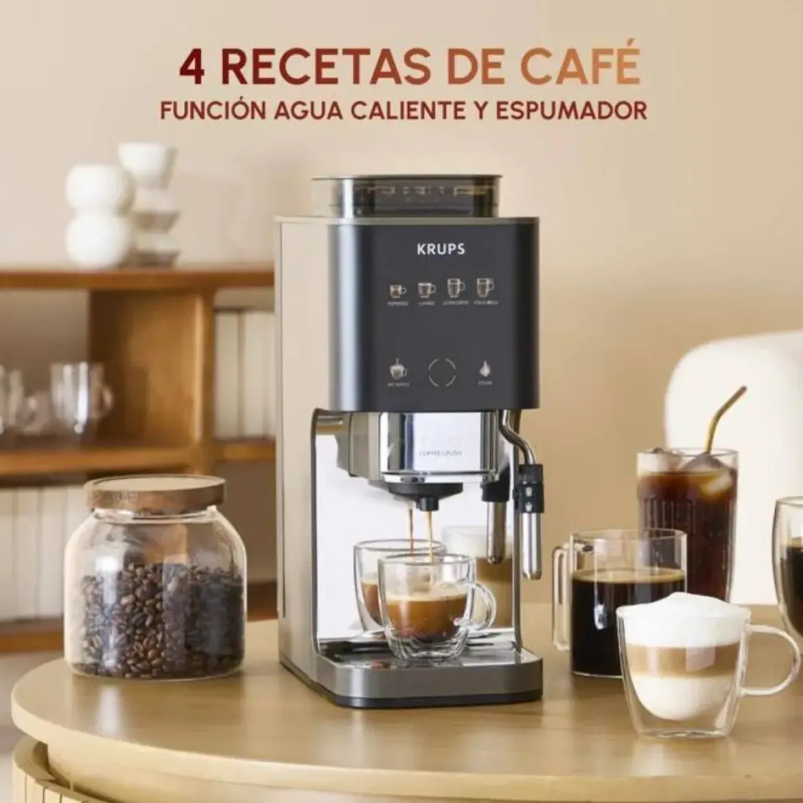 Cafetera Superautomática Krups COFFEE CRUSH Compacta 15 cm SA403BE0