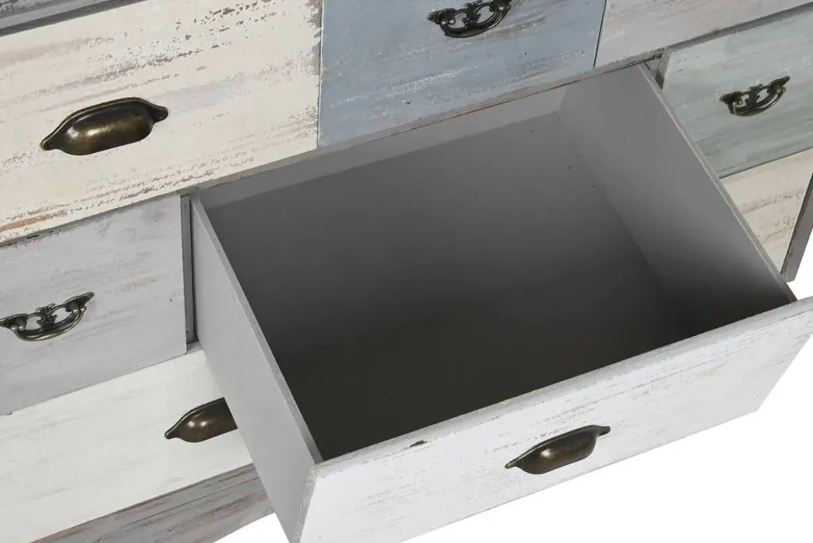 Cajonera de Madera de Abeto Envejecida Gris con 8 Cajones MB-217765