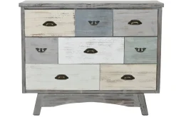 Cajonera de Madera de Abeto Envejecida Gris con 8 Cajones MB-217765