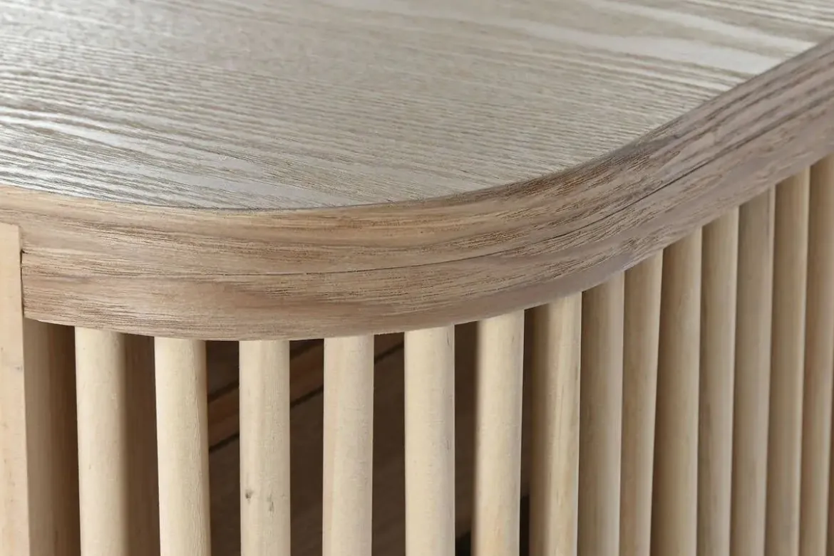 Cajonera de Madera de Abeto y Ratán Natural 5 Cajones MB-212469