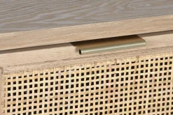 Cajonera de Madera de Abeto y Ratán Natural 5 Cajones MB-212469