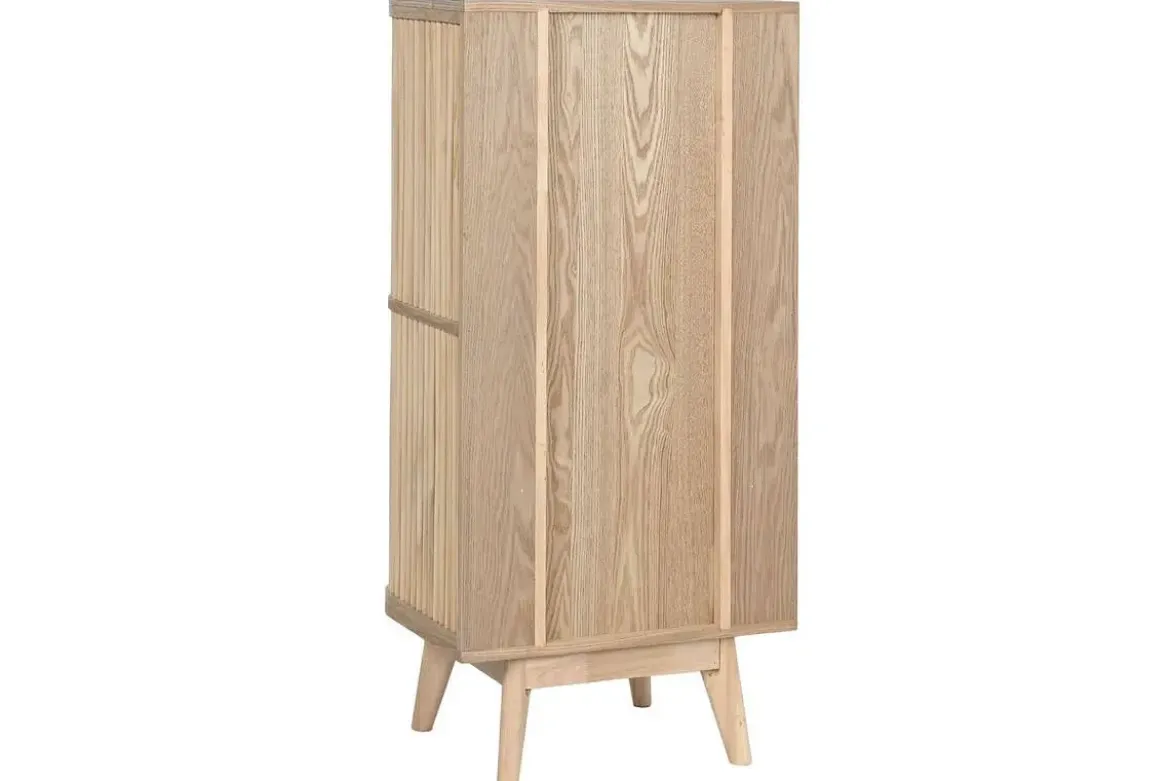 Cajonera de Madera de Abeto y Ratán Natural 5 Cajones MB-212469