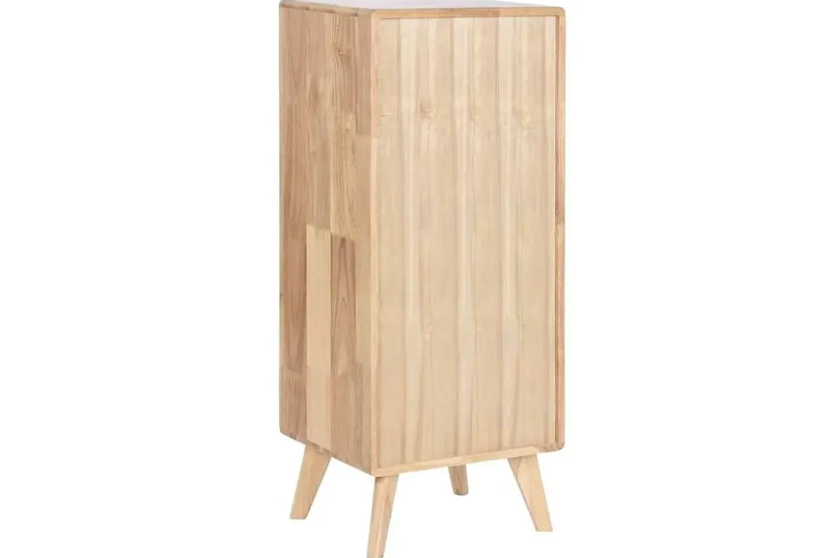 Cajonera de Madera Rubberwood con 5 Cajones de Ratán MB-212347