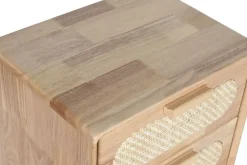 Cajonera de Madera Rubberwood con 5 Cajones de Ratán MB-212347