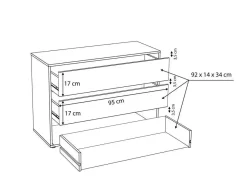 Cajonera para Armario de Melamina de 98,7 cm TWTK24-A06