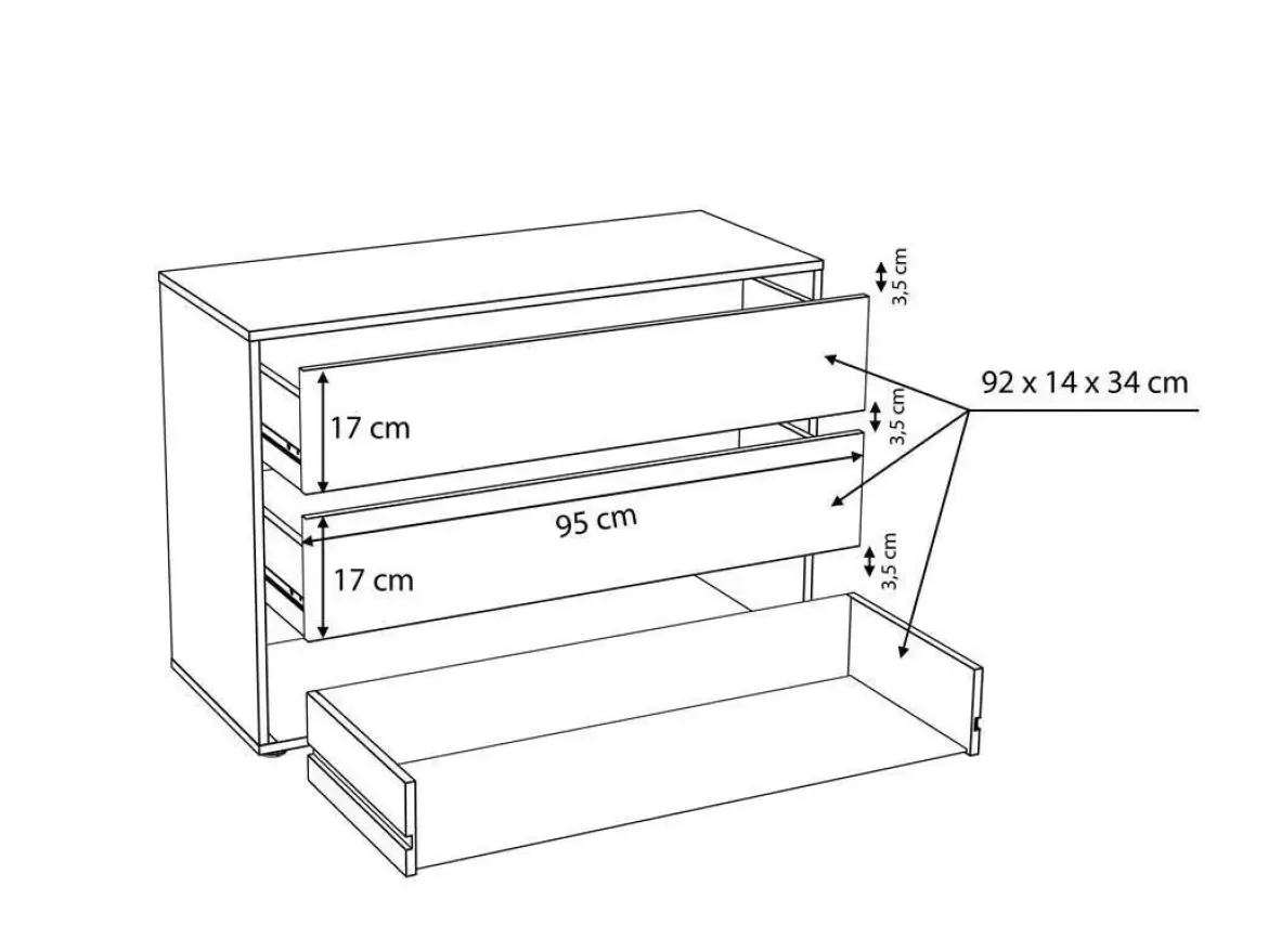 Cajonera para Armario de Melamina de 98,7 cm TWTK24-A06