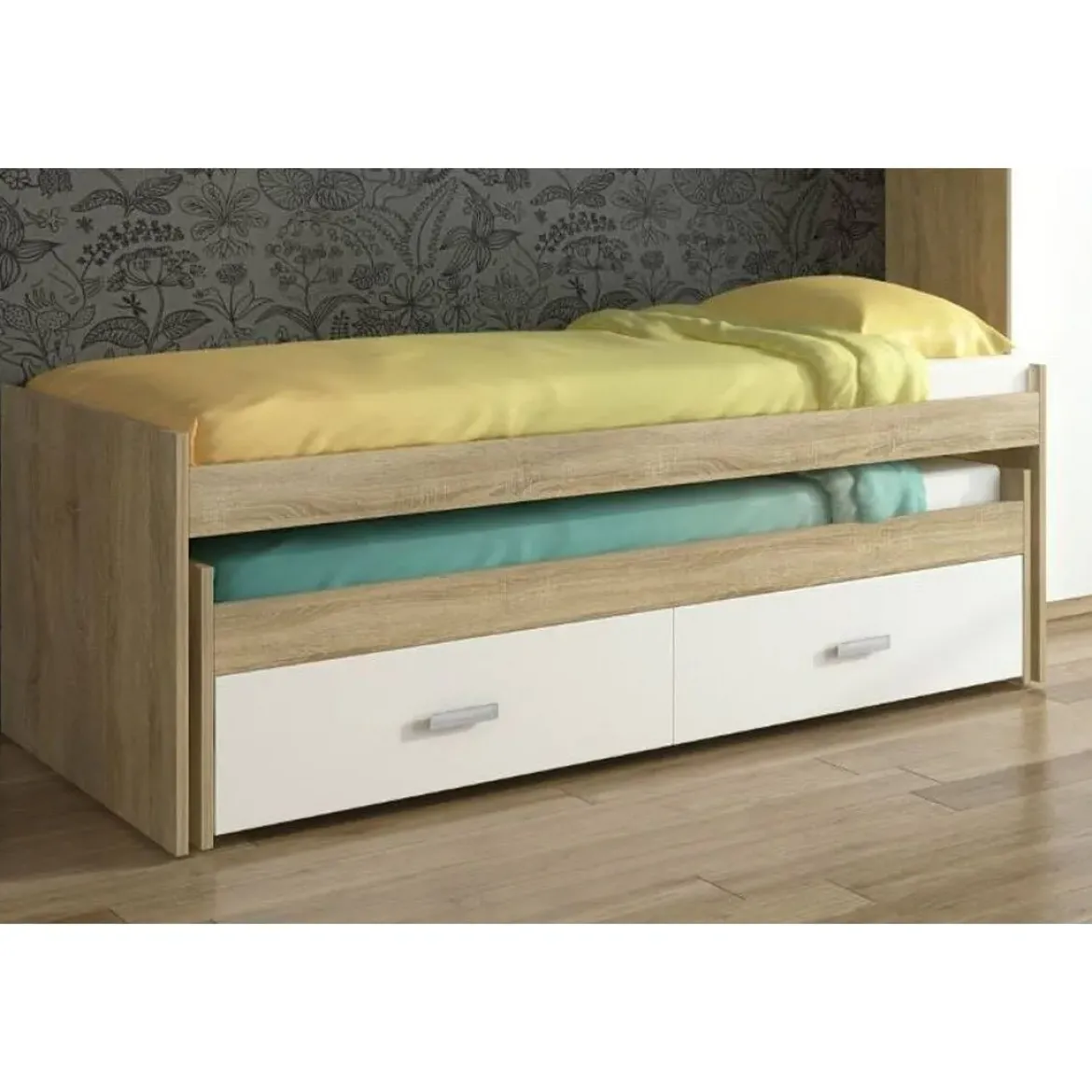 Cama Compacta con 2 Cajones color Blanco CHAMPION