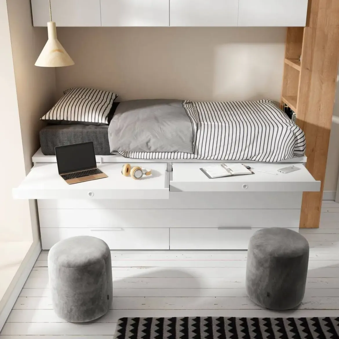 Cama Compacta Juvenil con 2 Cajones ADAPT Serie 1 STUDY+CONFORT