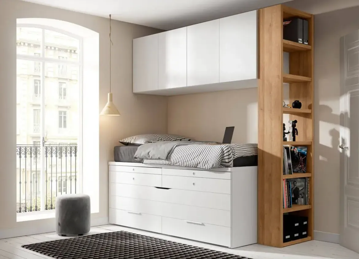 Cama Compacta Juvenil con 2 Cajones ADAPT Serie 1 STUDY+CONFORT