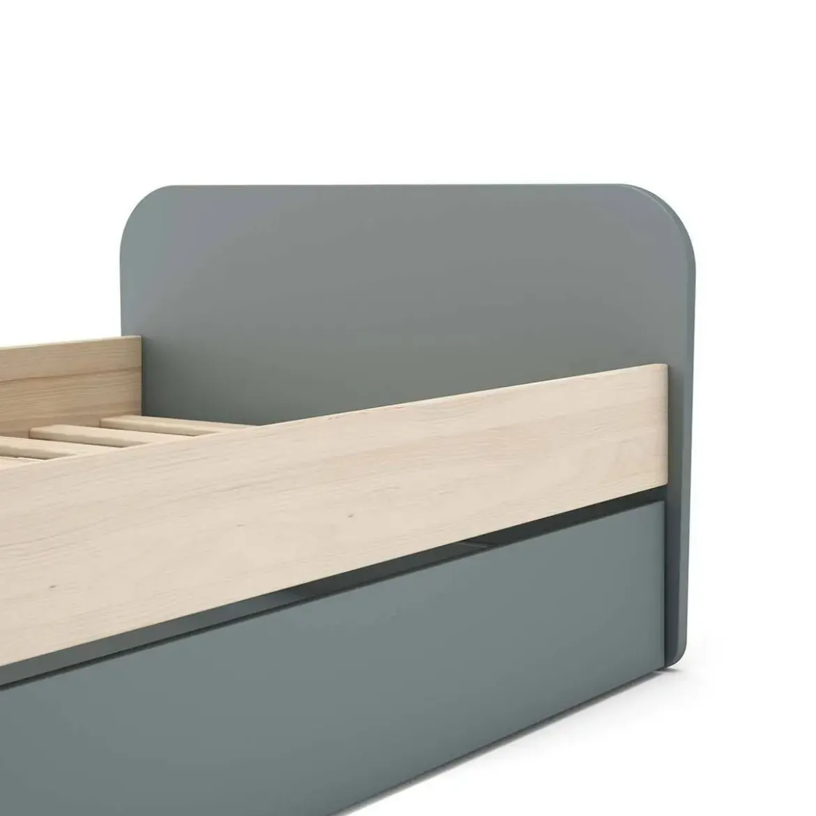 Cama con Cajón de Arrastre de color Verde ESTEBAN