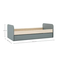Cama con Cajón de Arrastre de color Verde ESTEBAN